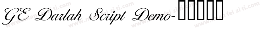 GE Darlah Script Demo字体转换